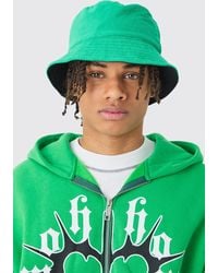 Boohoo - Towelling Bucket Hat In Green - Lyst