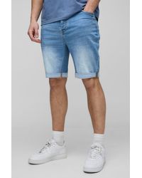 Boohoo - Pantalón Corto Tall Vaquero Pitillo Elástico - Lyst