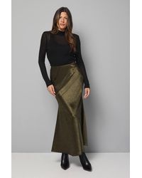 Wallis - Satin Bias Cut Skirt - Lyst