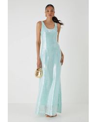 MissPap - Scoop Neck Sequin Maxi Dress - Lyst