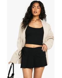 Boohoo - Bengaline Wrap Tie Side Skort - Lyst