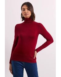 Dorothy Perkins - Berry Roll Neck Button Cuff Sweater - Lyst