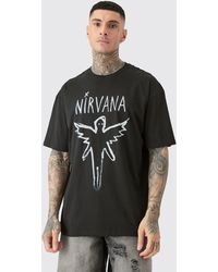 Boohoo - Tall Oversize Nirvana License T-shirt Black - Lyst