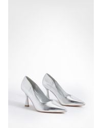 Boohoo - Square Heel Pointed Toe Court Shoes - Lyst