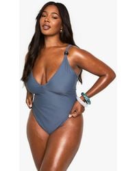 Boohoo - Plus Bead Trim Swimsuit - Lyst