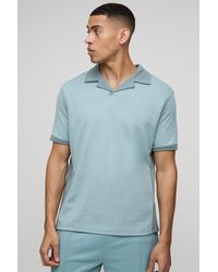 Boohoo - Polo Regular Con Solapas Y Cuello Entrelazado - Lyst