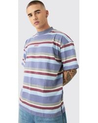 BoohooMAN - Oversized Carded Heavy Striped Ofcl T-shirt - Lyst