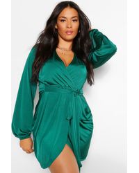 disco slinky twist front wrap dress
