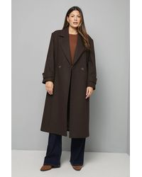 Wallis - Double Breasted Car Coat - Lyst