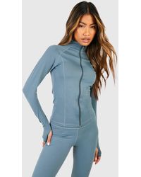 Boohoo - Dsgn Studio Supersoft Peached Sculpt Zip Through Jacket - Lyst