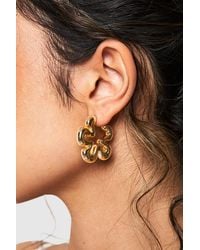 Boohoo - Pendientes De Aro Con Flores - Lyst