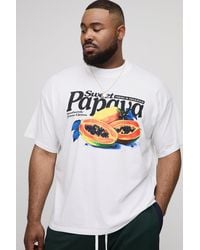 Boohoo - Plus Oversized Sweet Papaya Printed T-Shirt - Lyst