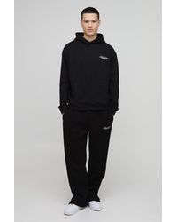 BoohooMAN - Oversized Homme Hooded Split Hem Tracksuit - Lyst