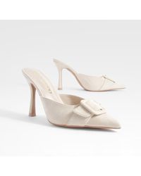 Boohoo - Covered Buckle Mule Court Shoes - Lyst