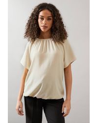 Wallis - Bubble Hem Short Sleeve Top - Lyst