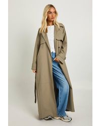 Boohoo - Maxi Belted Trench Coat - Lyst