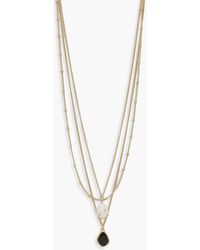 Boohoo - Pearl And Enamel Pendant Layered Necklace - Lyst