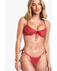 Boohoo - Sunshine Trim Underwired Bikini Top - Lyst