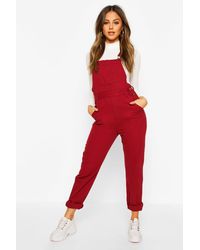 Boohoo Denim Dungaree - Red