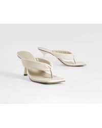 Boohoo - Padded Toe Post Heeled Mules - Lyst