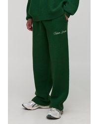Boohoo - Relaxed Embroidered Knitted Jogger - Lyst
