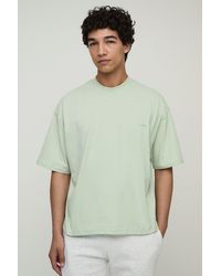 Boohoo - Hombre. Camiseta Oversize Recta Con Cuello Extendido - Lyst