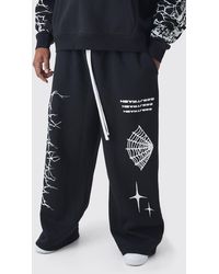 BoohooMAN - Plus Jogginghose mit weitem Bein und Print - Lyst