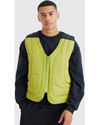 BoohooMAN - Boxy Curved Quilted Gilet - Lyst