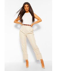 pleat front belted tailored midi dress