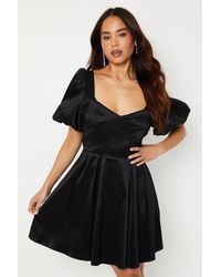 Coast - Petite Taffeta Bow Back Puff Sleeve Mini Dress - Lyst