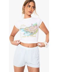 Boohoo - Stripe Print Textured Flippy Shorts - Lyst