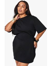 Boohoo - Plus Rouched Side T Shirt Dress - Lyst