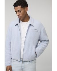 BoohooMAN - Boxy Fit Textured Harrington Jacket - Lyst
