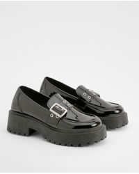 Boohoo - Chunky Sole Patent Buckle Loafers - Lyst