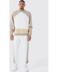BoohooMAN - Tall Oversize Colorblock Sweatshirt-Trainingsanzug - Lyst