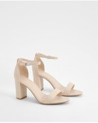 Boohoo - Mid Block Barely There Heels - Lyst