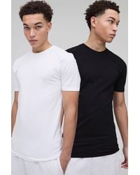 BoohooMAN - 2 Pack Muscle Fit Basic Crew Neck T-shirts - Lyst