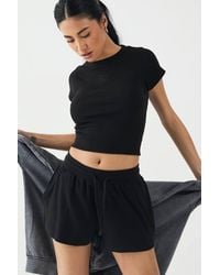 DSGN Studio - Square Script Embroidered Rib Fitted Top - Lyst