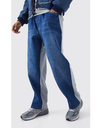 BoohooMAN - Baggy Fit Elastic Waist Hybrid Sweatpants Jean - Lyst