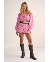 Nasty Gal - Floral Bubble Hem Bloomer Shorts - Lyst