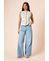 Dorothy Perkins - Petite Tailored Button Up Top - Lyst