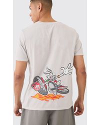 BoohooMAN - Oversized Looney Tunes Bugs Bunny Wash License T-shirt - Lyst