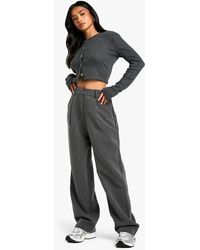 Boohoo - Petite Straight Leg Tailored Pants - Lyst