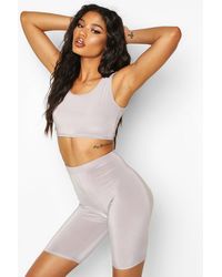 Boohoo Gym Crop Top - Gris