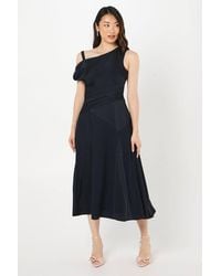 Coast - Draped Panelled One Shoulder Crepe Wedding Guest Dress - Lyst