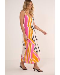 Nasty Gal - Abstract Painted Stripe Scoop Neck Maxi Dress - Lyst