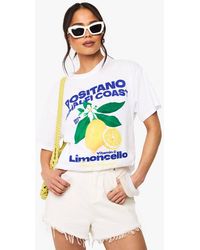 Boohoo - Positano Amalfi Cost Lemon Print Oversized T-Shirt - Lyst