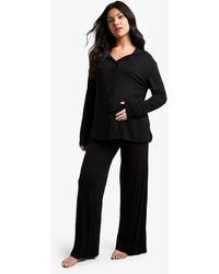 Boohoo - Maternity Long Sleeve Shirt & Trouser Pj Set - Lyst