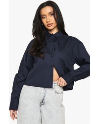 Boohoo - Basics Cropped Shirt - Lyst