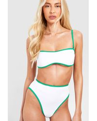 Boohoo - Tall Contrast Binding High Waist Bikini Set - Lyst